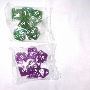 Green and Purple Dice Set
